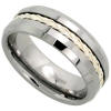 tungsten carbide with sterling silver woven inlay wedding ring