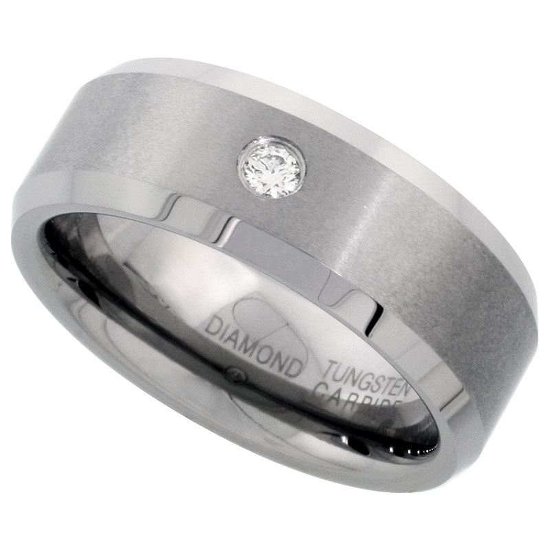 photos of Tungsten Carbide Diamond Wedding Band