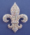 new orleans fleur de lis rhinestone wedding brooach or hair comb