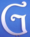 4 inch letter g wedding cake topper in solid brushed metal in harrington font