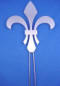 solid brushed metal fleur-de-leis wedding cake topper