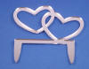 silver acrylic double hearts wedding cake topper