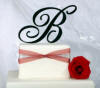 black metal initial b wedding cake topper