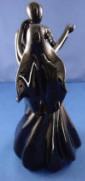 bride and groom dancing figurine black porcelain wedding cake topper