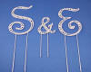 crystal monogram wedding cake topper s & e