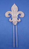 new orleans rhinestone fleur de lis wedding cake topper