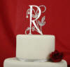 letter r wedding cake topper in floral font