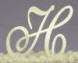 solid brushed metal monogram wedding cake toppers