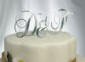 acrylic mirror monogram cake toppers