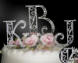 roman font crystal monogram wedding cake topper