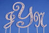 letters j-y-n monogram wedding cake topper silver plated with swarovski (tm) crystals