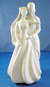 glazed porcelain bride and groom wedding cake topper