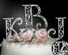 roman font crystal monogram wedding cake topper