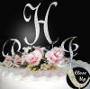 sparkle monogram wedding cake topper