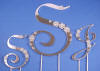 crystal sterling silver plated monogram wedding cake topper