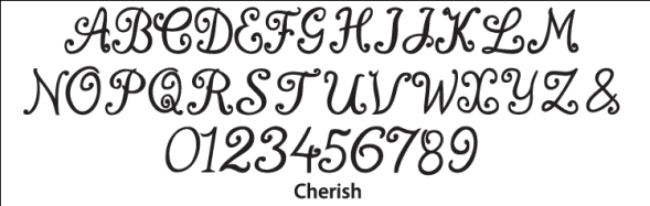 cherish font for monogram wedding cake topper initials