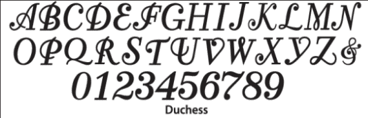 monogram wedding cake topper duchess font style