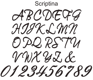 scriptina monogram cake topper font