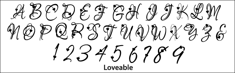 loveable font for monogram wedding cake topper initials