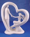 glazed porcelain bride and groom take my hand wedding cake topper