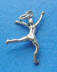 sterling silver 3-d gymnast floor exercise charm