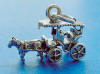 sterling silver 3-d horse and carriage charm