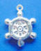 sterling silver ship's wheel charm