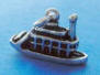 sterling silver 3-d riverboat charm