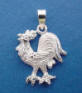 sterling silver rooster charm