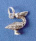 sterling silver 3-d penguin charm