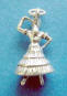 sterling silver 3-d spanish dancer charm