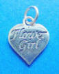 sterling silver flower girl heart charm