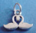 sterling silver lovebird swans charm