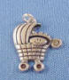 sterling silver baby in baby stroller charm