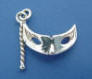 sterling silver mardi-gras mask charm