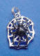 sterling silver black enamel spider on web charm