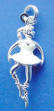 sterling silver white enamel ballerina charm