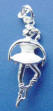 sterling silver white enamel ballerina charm