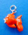 sterling silver orange enamel goldfish charm