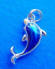 sterling silver blue enamel dolphin charm