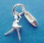 sterling silver mini ballerina and ballet slipper charm