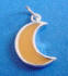 sterling silver golden enamel moon charm