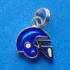 sterling silver blue enamel football helmet charm