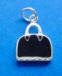 sterling silver black enamel purse charm