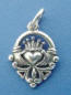 sterling silver claddagh heart in hands charm