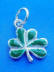 sterling silver green enamel shamrock charm