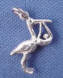 sterling silver stork with baby charm