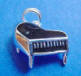 sterling silver black enamel grand piano charm