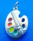 sterling silver and multi-color enamel artist palette charm