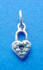 sterling silver heart lock charm